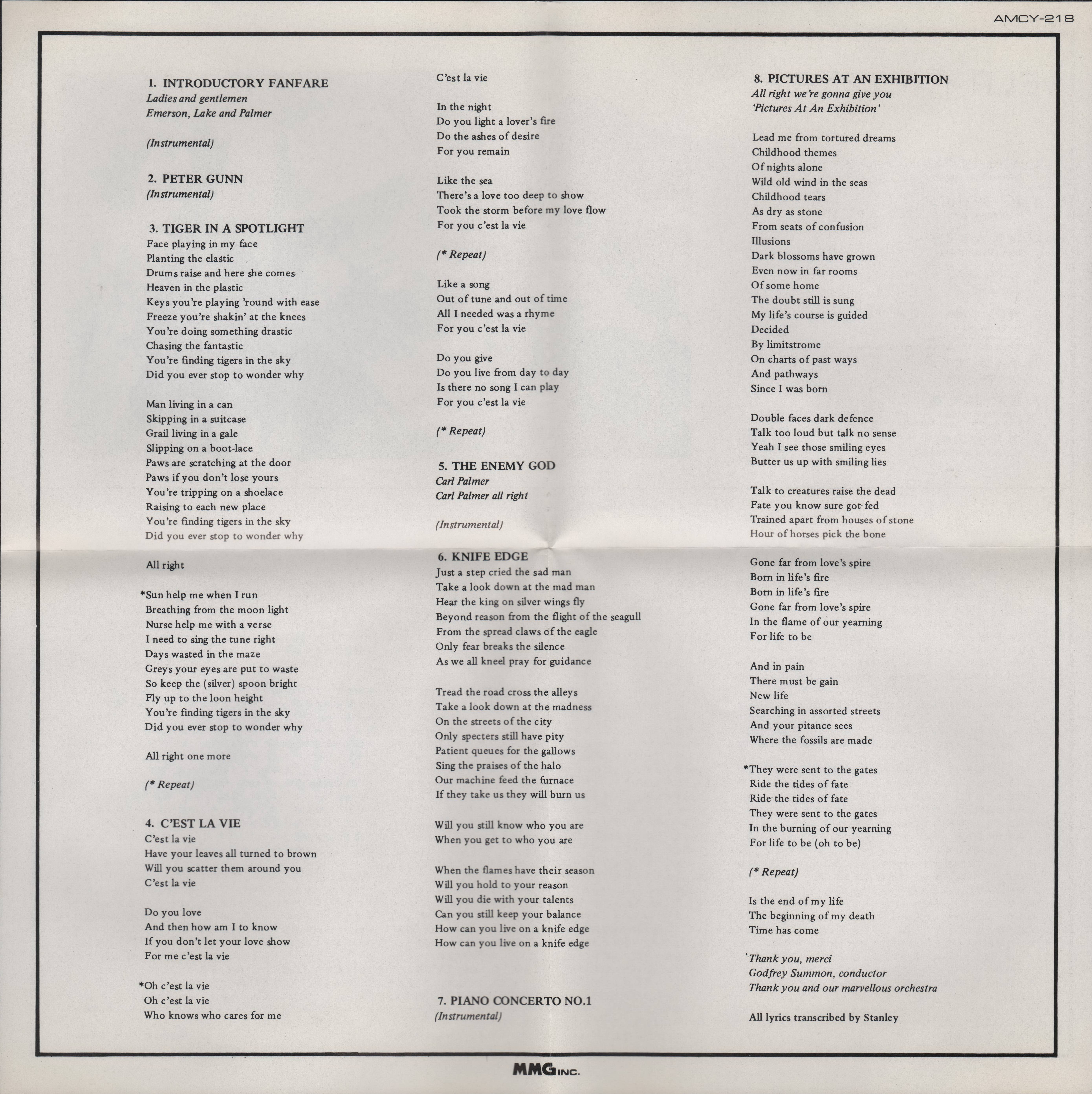 Emerson, Lake and Palmer In Concert [jbooklet02 jpn]